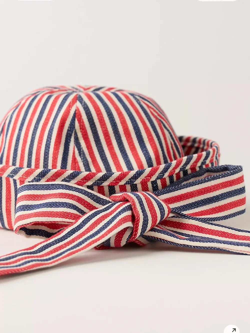 Free People Striped Sailor Bucket Hat Red Stripe NWT One Size tie strap bohemian